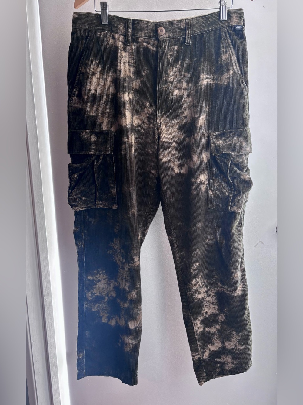 Vans Green and Cream Tie-Dye Corduroy Cargo Pants